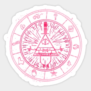 Bill Cipher Wheel RED ( Gravity Falls ) Sticker